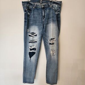 Soho New York & Company boyfriend distressed jeans, size 14